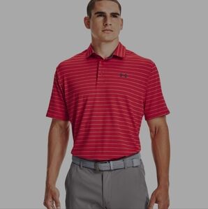 Under Armour Men's UA Playoff Core Stripe Polo Golf Shirt Medium Like New